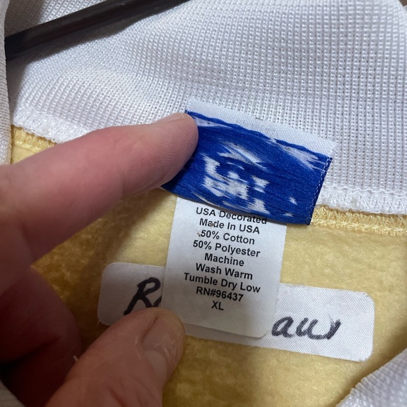 Vintage Floral Embroidered Yellow Sweatshirt with Collar Women’s XL pretty - Picture 6 of 7